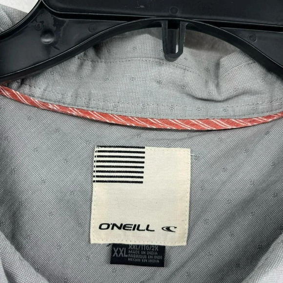 O'Neill Button-Up Shirt Men's Sz 2XL Gray Regular Fit Double Pocket Collared - Picture 11 of 12